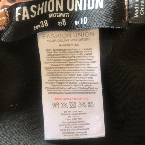 Fashion Union Maternity Animal Print Tie Shoulder Keyhole Detail Swimsuit Size 6 - Picture 16 of 16